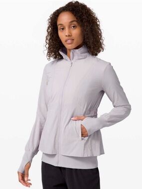 lululemon athletica Lavender-Gray Full Zip Jacket with Rouching